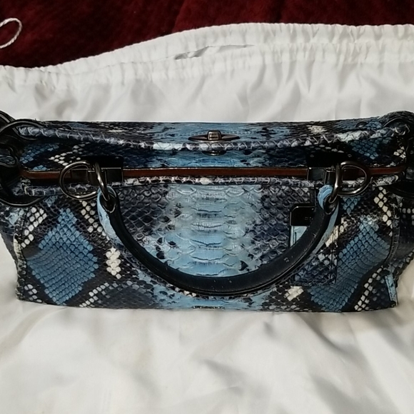 NWT Coach multidark denim embossed python gramercy - Picture 16 of 16